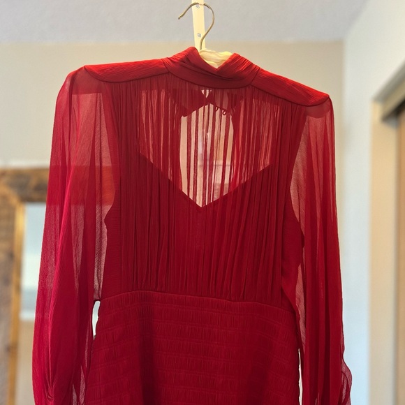 Shona Joy Long Sleeve Chiffon Mini Dress - Picture 6 of 6